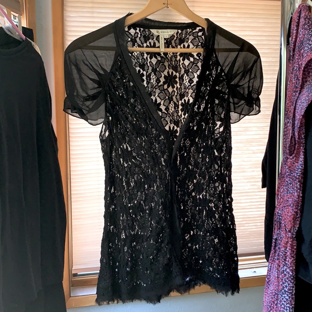 BCBGeneration Black lace blouse